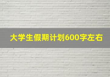 大学生假期计划600字左右