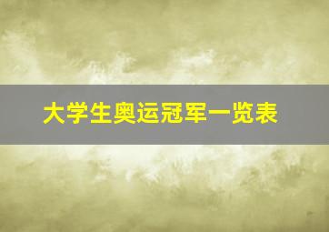 大学生奥运冠军一览表