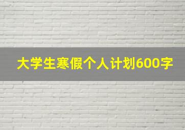 大学生寒假个人计划600字