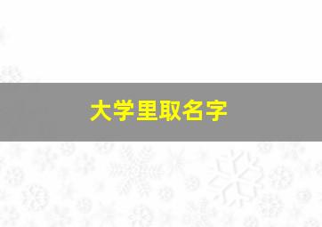 大学里取名字