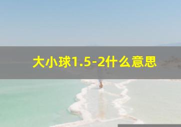 大小球1.5-2什么意思