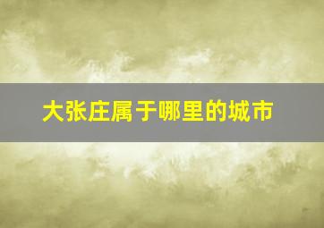 大张庄属于哪里的城市