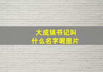 大成镇书记叫什么名字呢图片