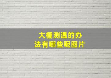 大棚测温的办法有哪些呢图片