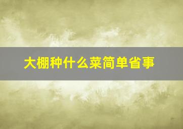 大棚种什么菜简单省事