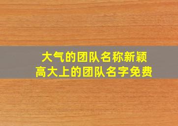 大气的团队名称新颖高大上的团队名字免费