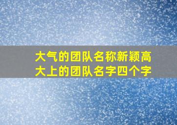 大气的团队名称新颖高大上的团队名字四个字