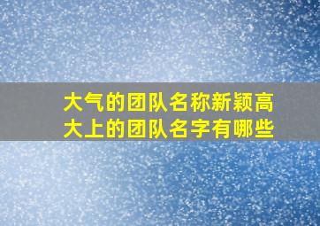 大气的团队名称新颖高大上的团队名字有哪些