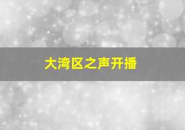 大湾区之声开播