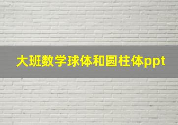 大班数学球体和圆柱体ppt