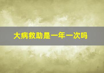 大病救助是一年一次吗