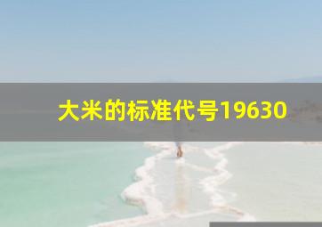 大米的标准代号19630