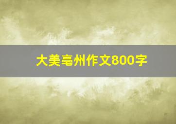 大美亳州作文800字