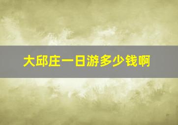 大邱庄一日游多少钱啊