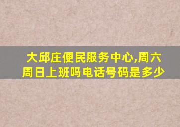 大邱庄便民服务中心,周六周日上班吗电话号码是多少