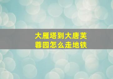 大雁塔到大唐芙蓉园怎么走地铁