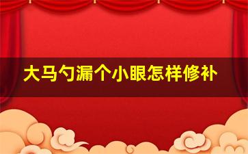 大马勺漏个小眼怎样修补