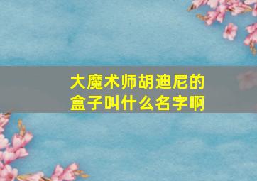 大魔术师胡迪尼的盒子叫什么名字啊