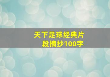 天下足球经典片段摘抄100字