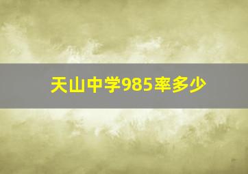 天山中学985率多少