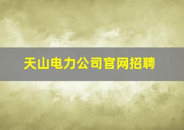 天山电力公司官网招聘