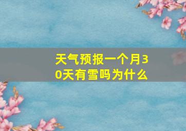 天气预报一个月30天有雪吗为什么