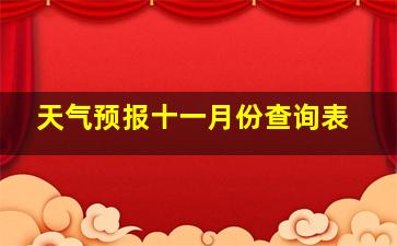 天气预报十一月份查询表