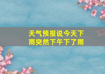 天气预报说今天下雨突然下午下了雨