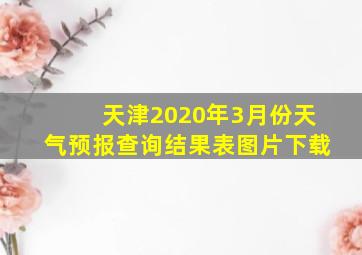 天津2020年3月份天气预报查询结果表图片下载