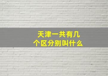 天津一共有几个区分别叫什么