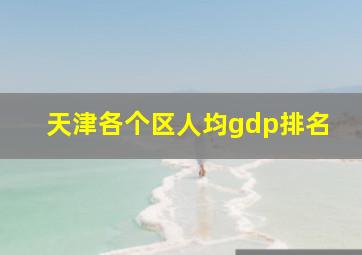 天津各个区人均gdp排名