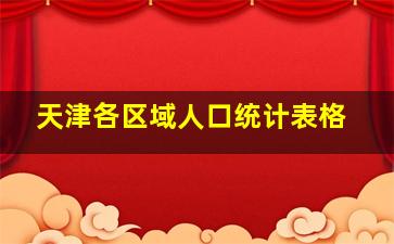 天津各区域人口统计表格