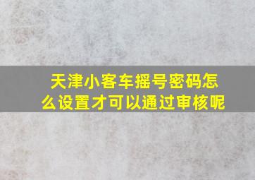 天津小客车摇号密码怎么设置才可以通过审核呢