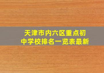 天津市内六区重点初中学校排名一览表最新