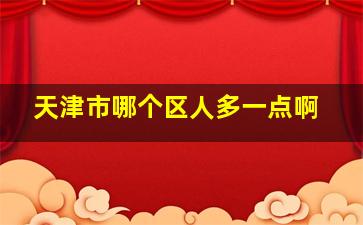 天津市哪个区人多一点啊