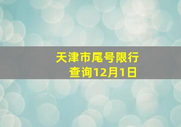 天津市尾号限行查询12月1日