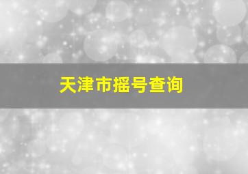 天津市摇号查询