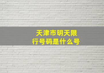 天津市明天限行号码是什么号