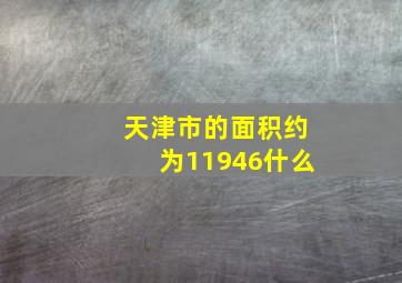 天津市的面积约为11946什么