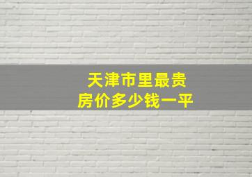 天津市里最贵房价多少钱一平