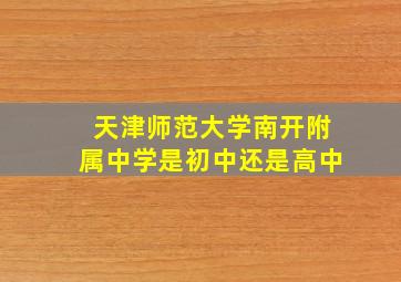 天津师范大学南开附属中学是初中还是高中