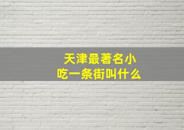 天津最著名小吃一条街叫什么