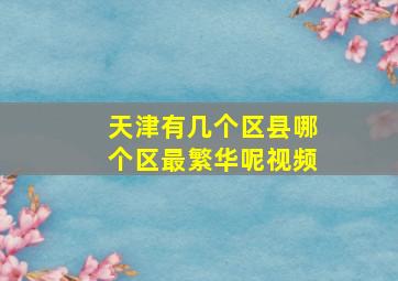 天津有几个区县哪个区最繁华呢视频