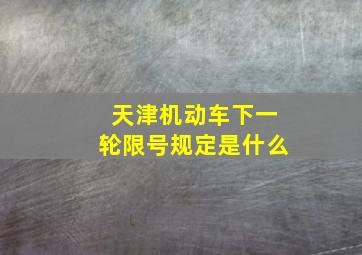 天津机动车下一轮限号规定是什么