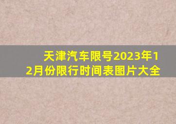 天津汽车限号2023年12月份限行时间表图片大全