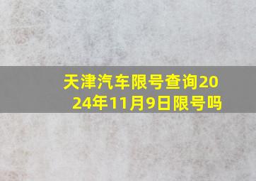 天津汽车限号查询2024年11月9日限号吗