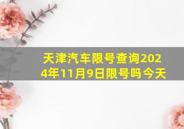 天津汽车限号查询2024年11月9日限号吗今天