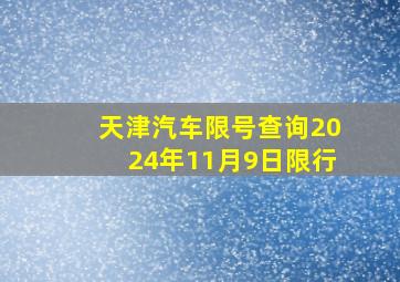 天津汽车限号查询2024年11月9日限行