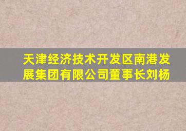 天津经济技术开发区南港发展集团有限公司董事长刘杨