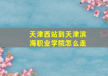 天津西站到天津滨海职业学院怎么走